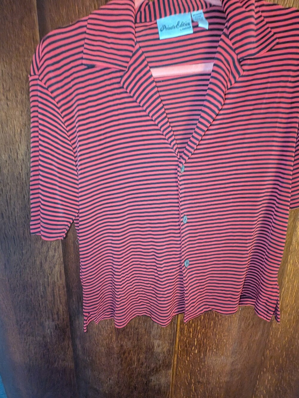 Red & Black Striped Short-Sleeve Shirt
